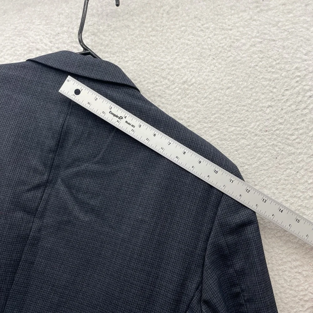 Peter Millar Blazer Mens 46R Wool Navy Blue Houndstooth Check Double Vent Canada